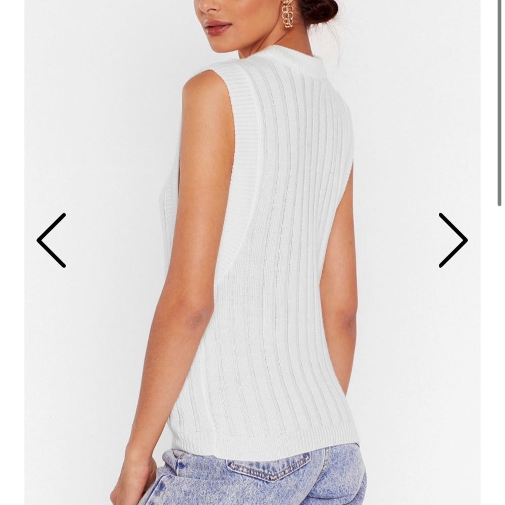 Knit Ribbed Sweater Vest Top - Picture 2 of 5